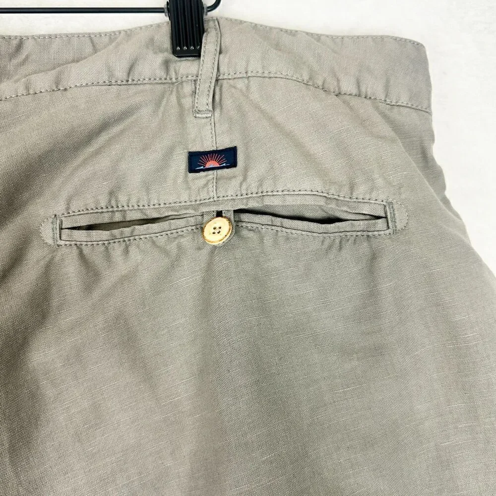 Faherty Men's Linen Cotton Shorts Size 40 Flat Front 9.5